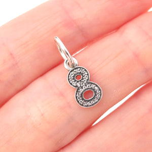Pandora 925 Sterling Silver C Z Lucky Number 8 Charm Pendant