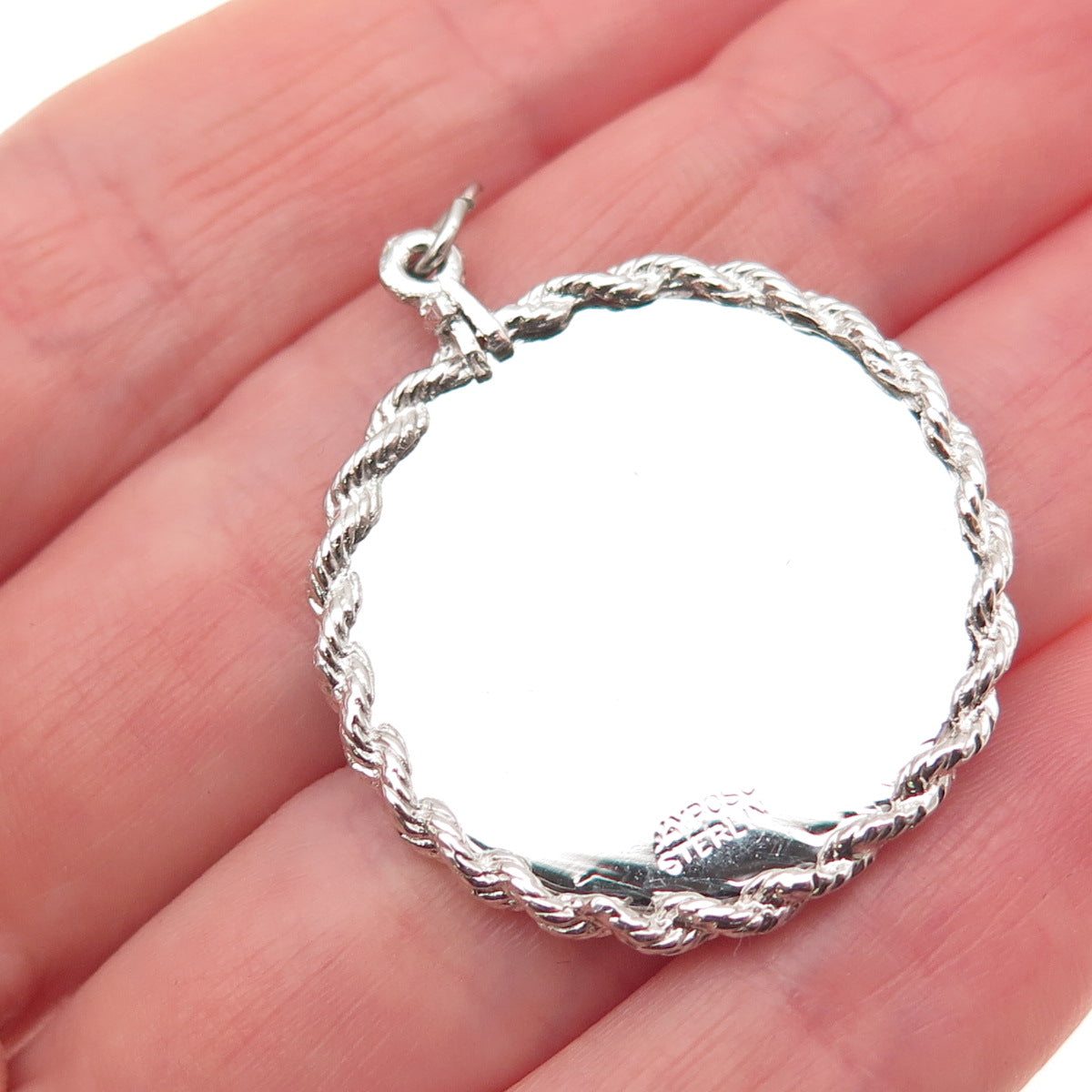 JAY POSON 925 Sterling Silver Vintage Merry Christmas Candle Charm Pendant