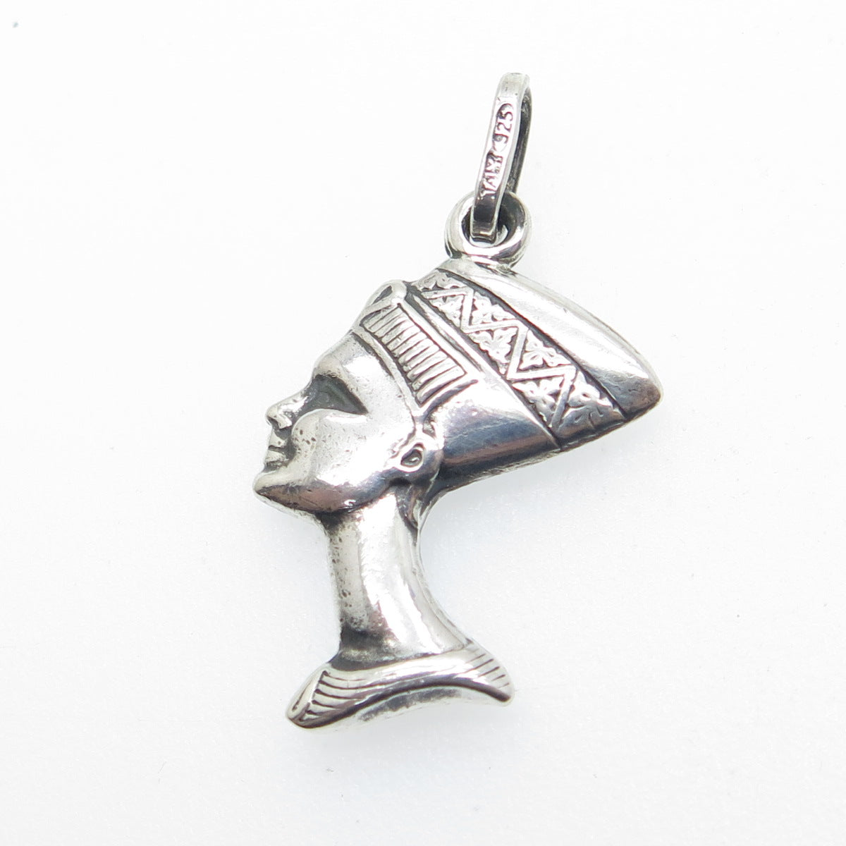 925 Sterling Silver Vintage Italy Nefertiti Egyptian Pharaoh Charm Pendant