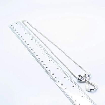 925 Sterling Silver Vintage Kabana Bow Snake Chain Necklace 18"