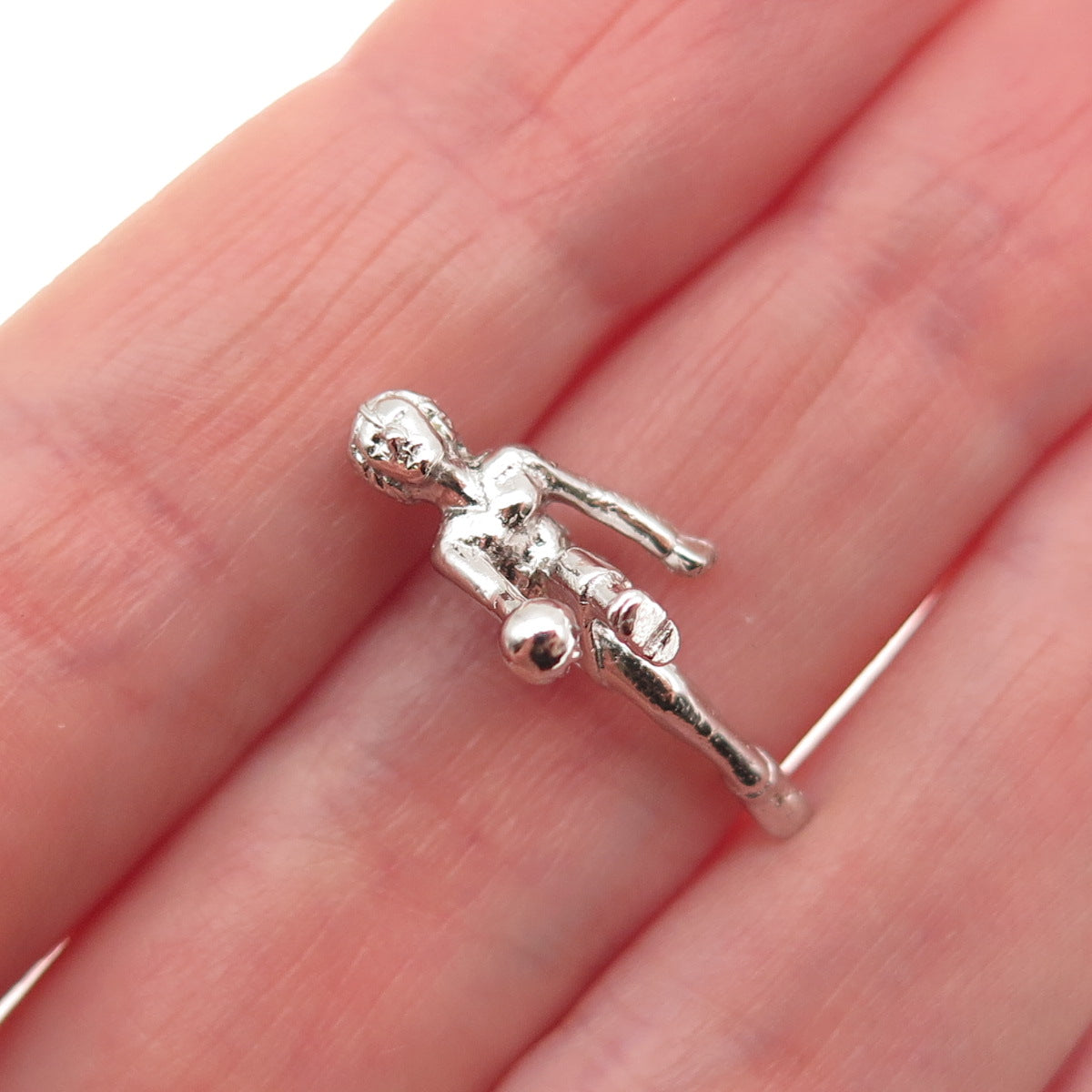 925 Sterling Silver Vintage Female Bowler 3D Mini Charm Pendant