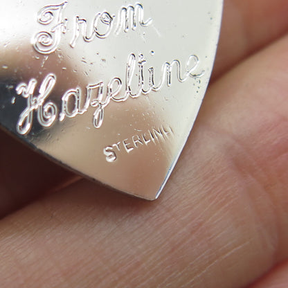 925 Sterling Silver Vintage Lab-Created Ruby "A Date To Remember" Heart Pendant