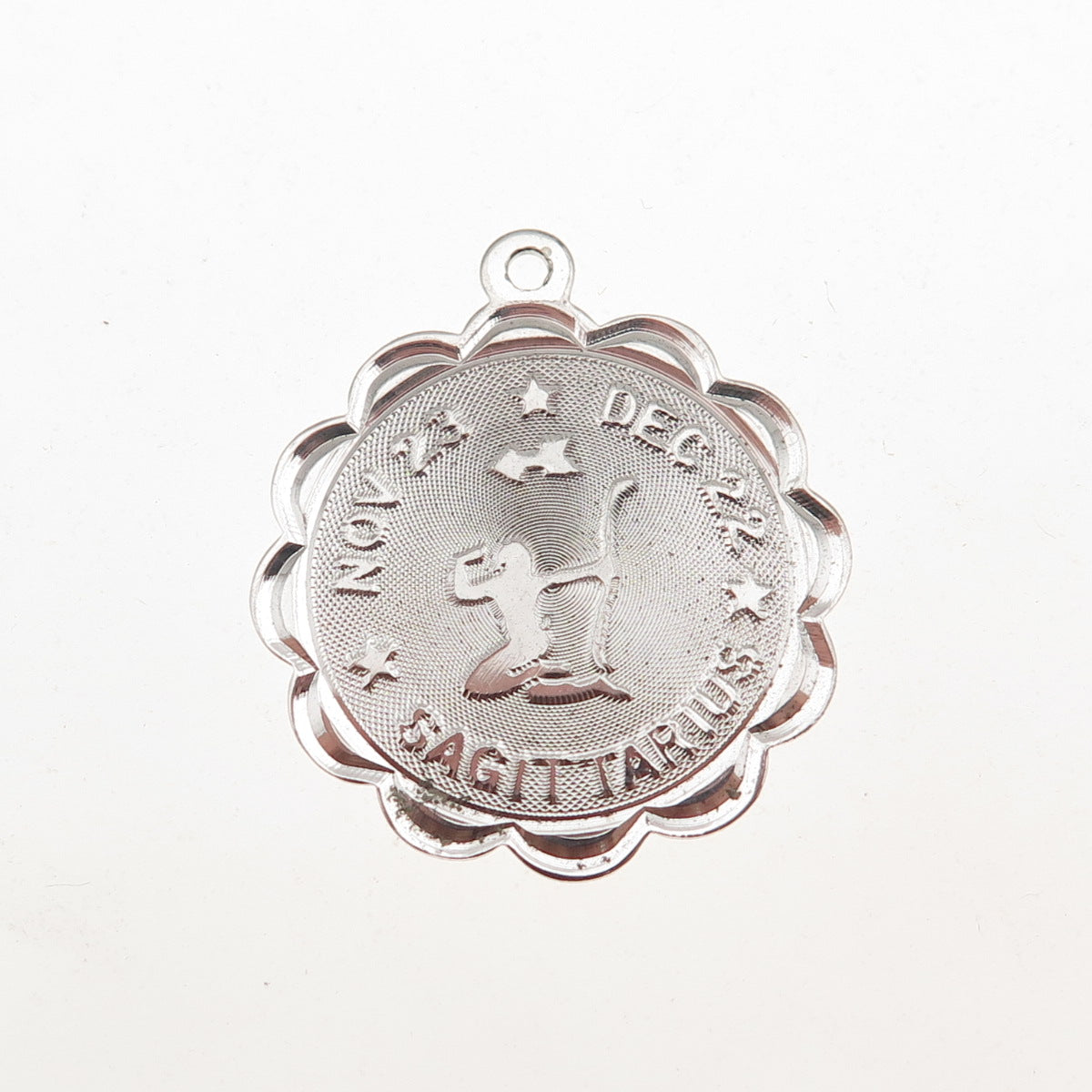 CREA 925 Sterling Silver Vintage Sagittarius Zodiac Sign Charm Pendant