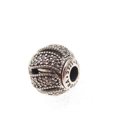 Pandora 925 Sterling Silver C Z Essence Loyalty Slide Bead Charm