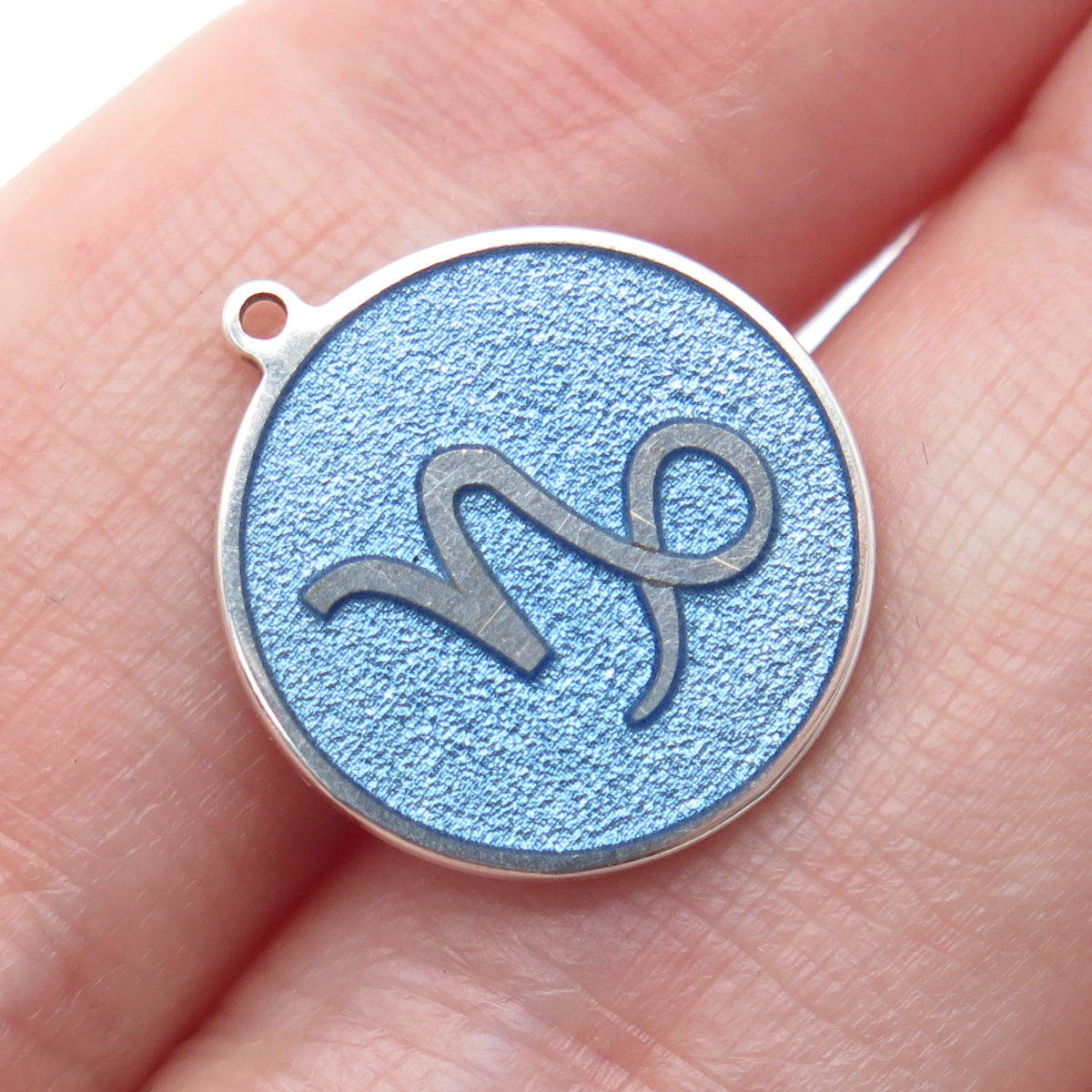 925 Sterling Silver Enamel Capricorn Zodiac Sign Minimalist Charm Pendant