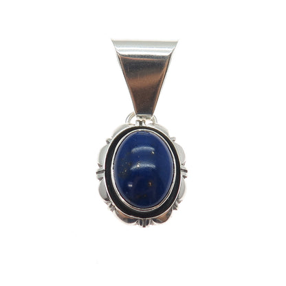 CAROL FELLEY 925 Sterling Silver Vintage 1985 Real Lapis Lazuli Charm Pendant