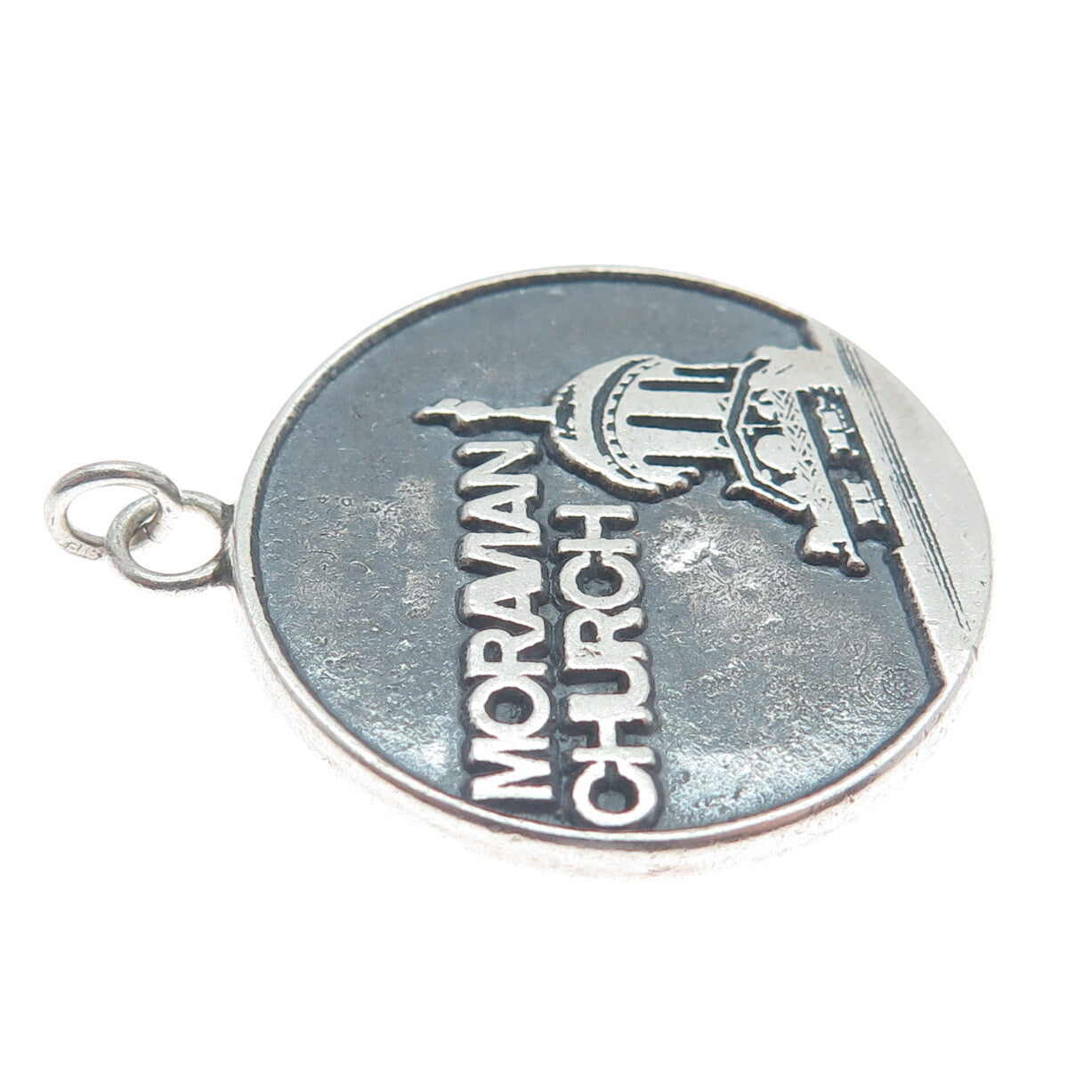 925 Sterling Silver Vintage Moravian Church Charm Pendant