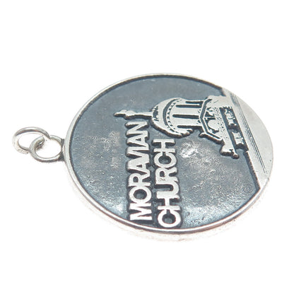 925 Sterling Silver Vintage Moravian Church Charm Pendant