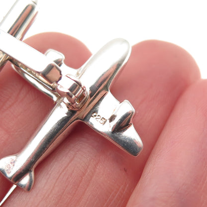 Thomas & Benno 925 Sterling Silver Vintage Airplane Cufflinks