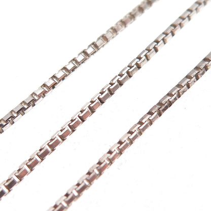 925 Sterling Silver Vintage Italy Round Box Chain Necklace 18"