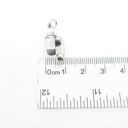 LGB BALFOUR Sterling Silver Vintage Rotary Pay Phone Minimalist Charm Pendant
