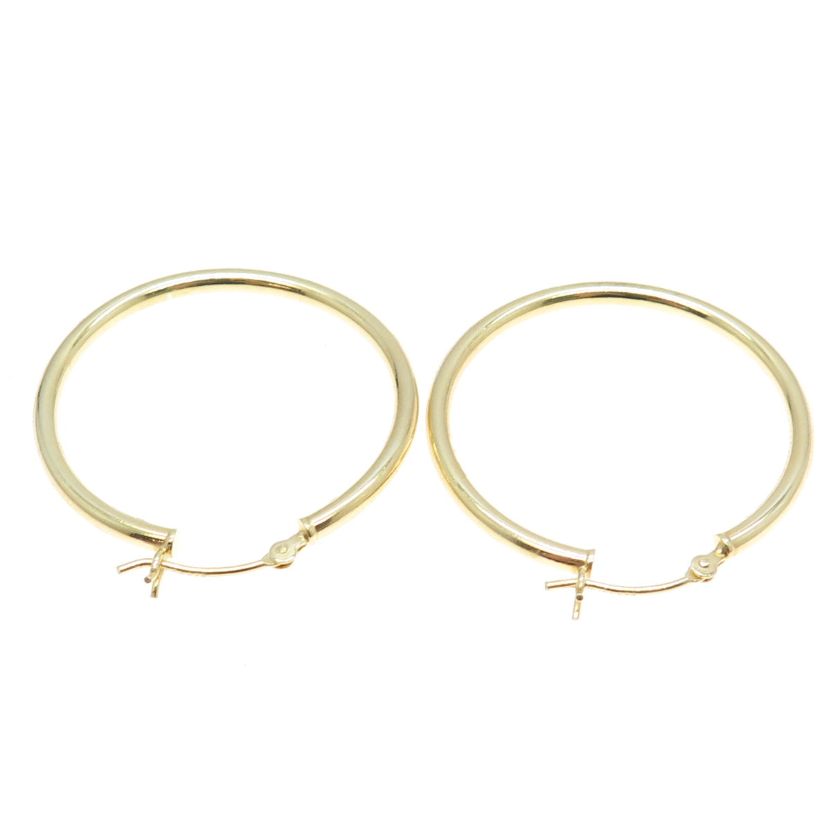 925 Sterling Silver Gold Plated Tube Hoop Earrings