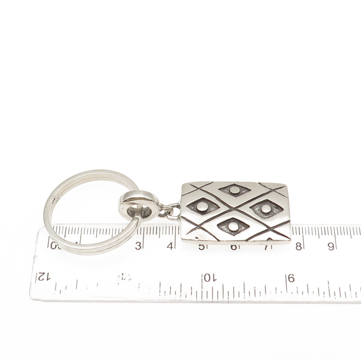 Lisa Jenks 925 Sterling Silver Vintage Modernist Key Fob Ring Holder