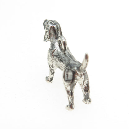 925 Sterling Silver Antique Art Deco Dog / Puppy 3D Charm Pendant