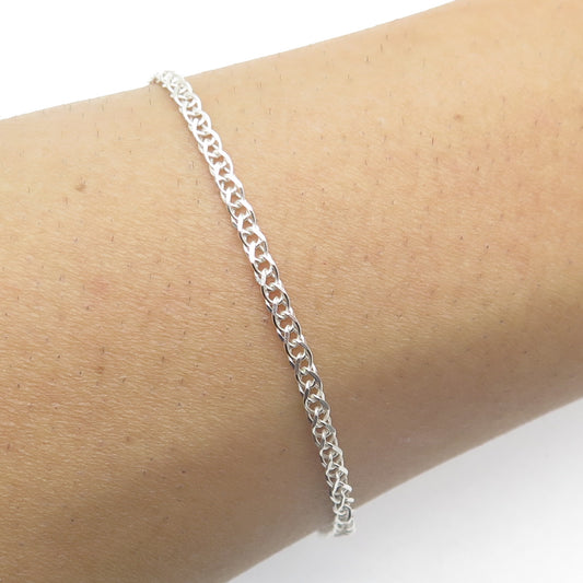 925 Sterling Silver Italy Franco Link Bracelet 7"