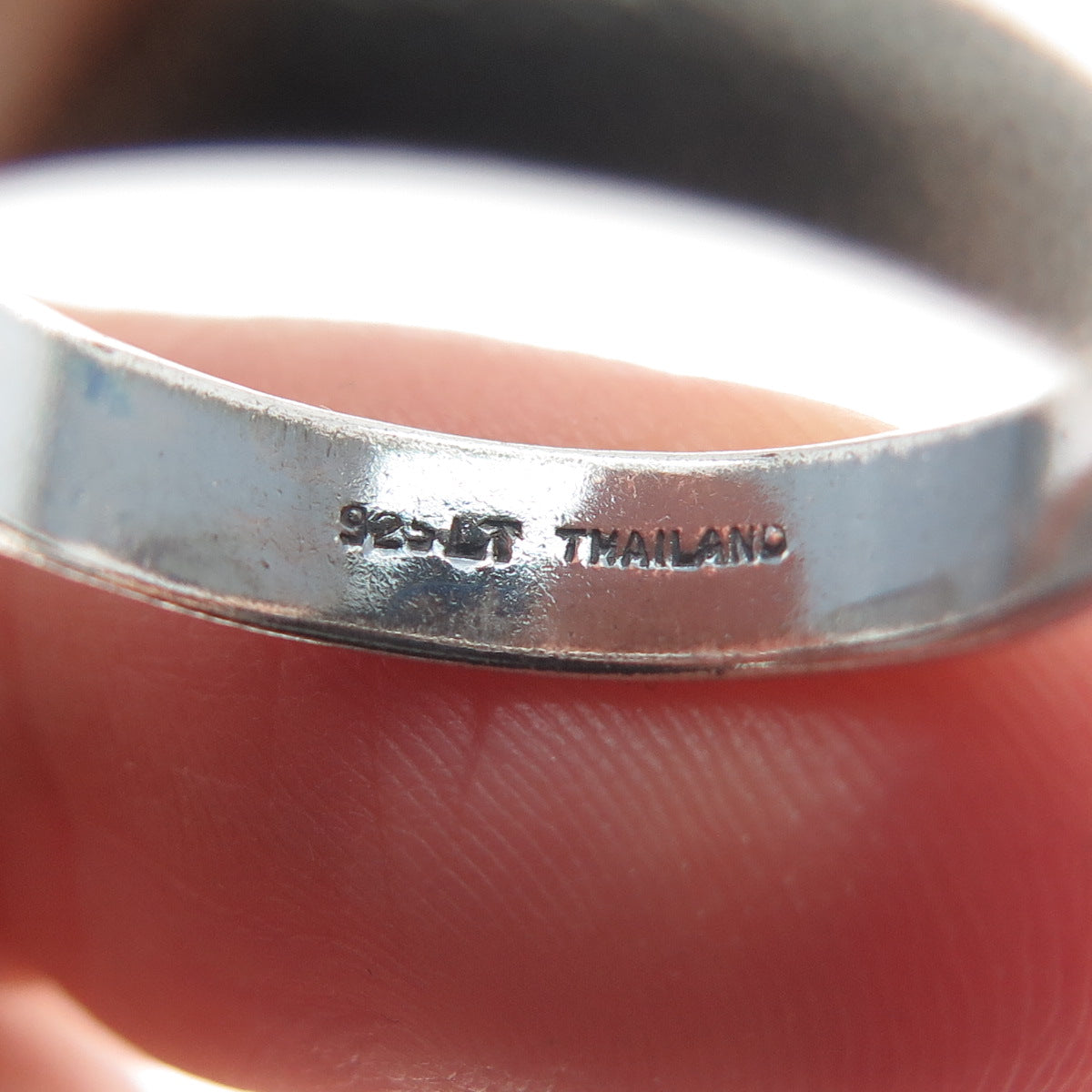 925 Sterling Silver Vintage Textured Oxidized Band Ring Size 7.5