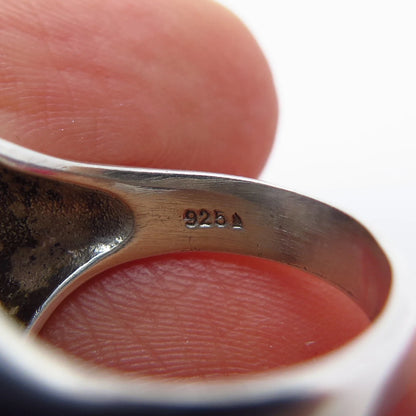 925 Sterling Silver Vintage Israel Modernist Domed Ring Size 5.75