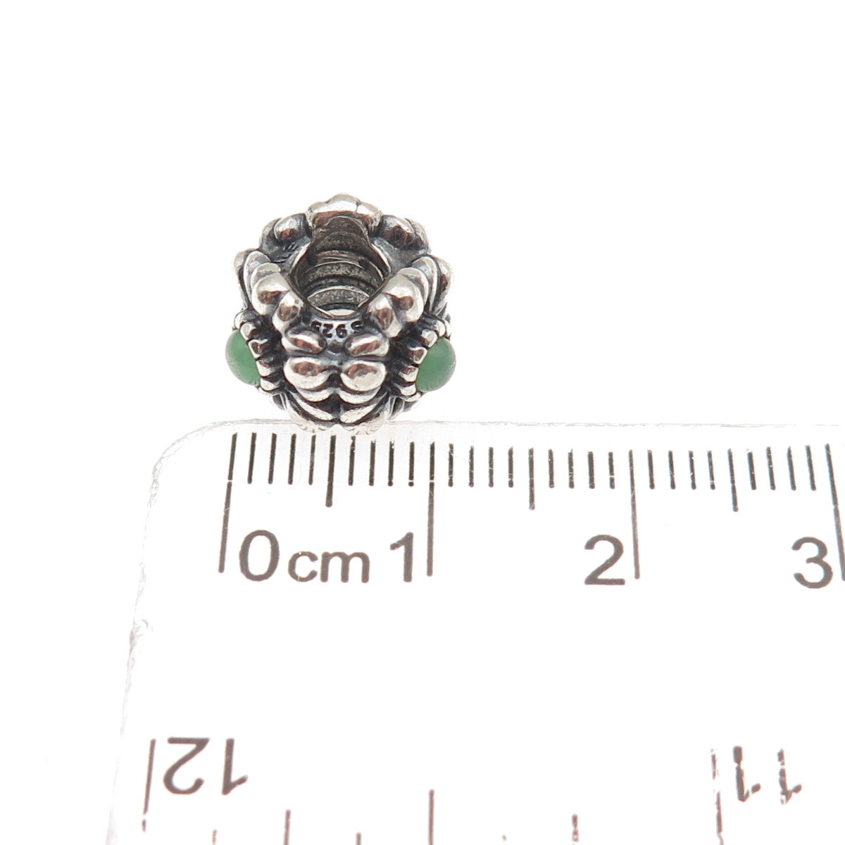 PANDORA Sterling Silver Real Chrysoprase Birthday Blooms May Slide Bead Charm