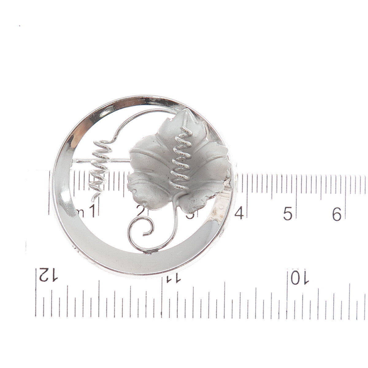 CURTIS CURTMAN 925 Sterling Silver Vintage Modernist Floral Pin Brooch