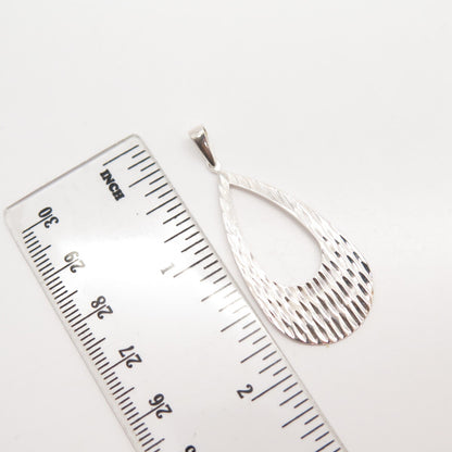 925 Sterling Silver Textured Drop Pendant