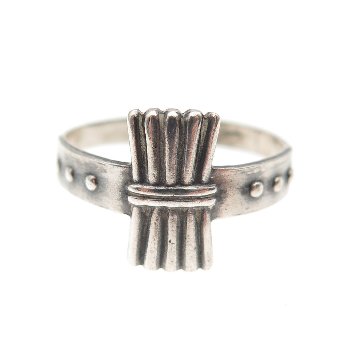Wood Gatherer 925 Sterling Silver Vintage Campfire Girls Oxidized Ring Size 7