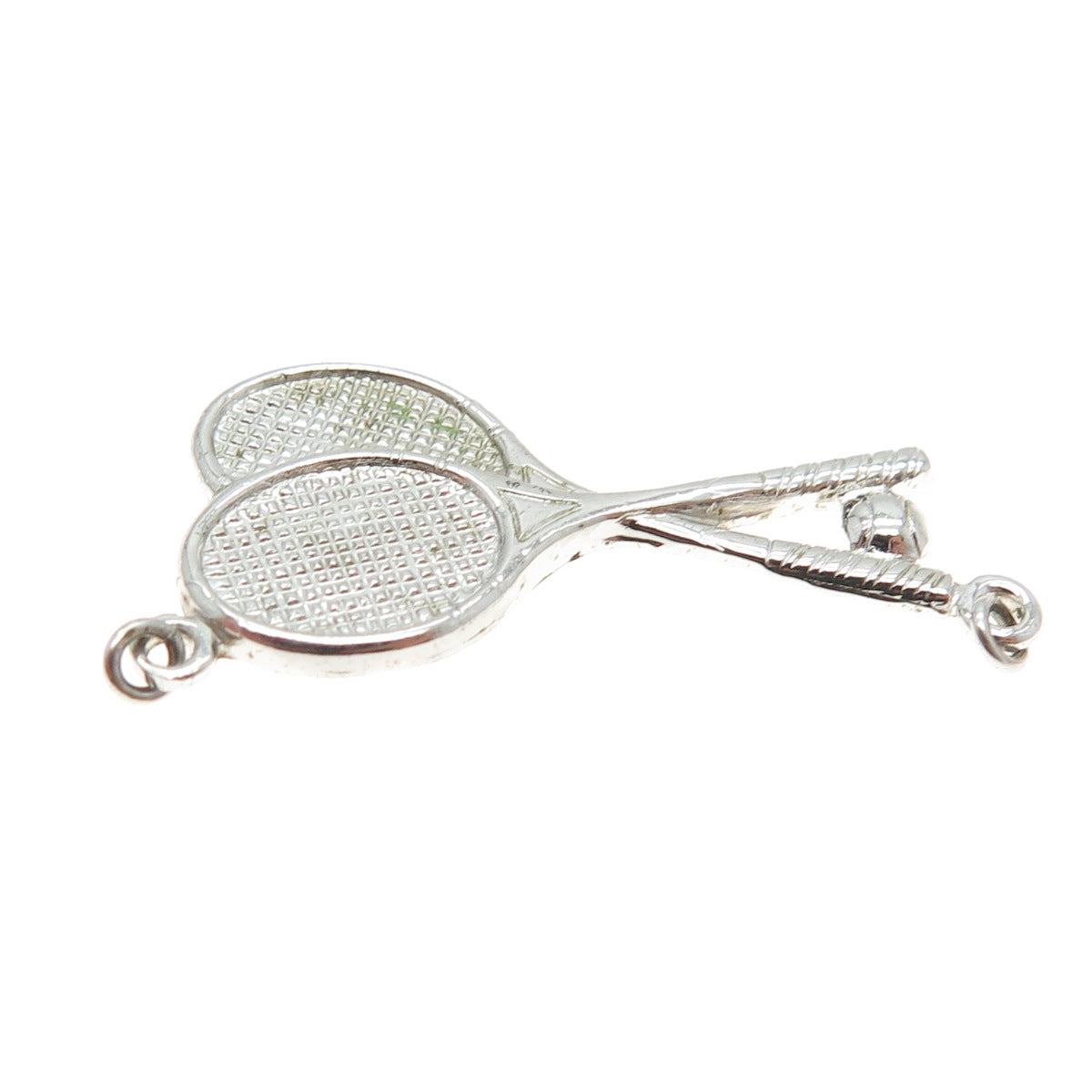 TRU-KAY 925 Sterling Silver Vintage Tennis Racket Centerpiece Charm Pendant