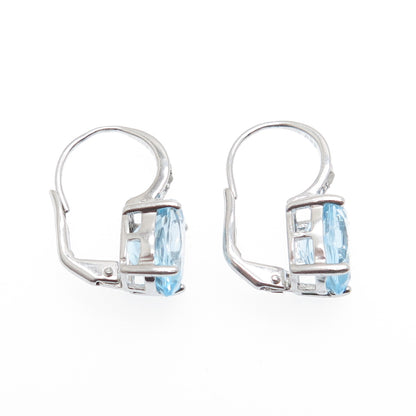 DBJ DEE BERKLE 925 Sterling Silver Real Blue & White Topaz Earrings