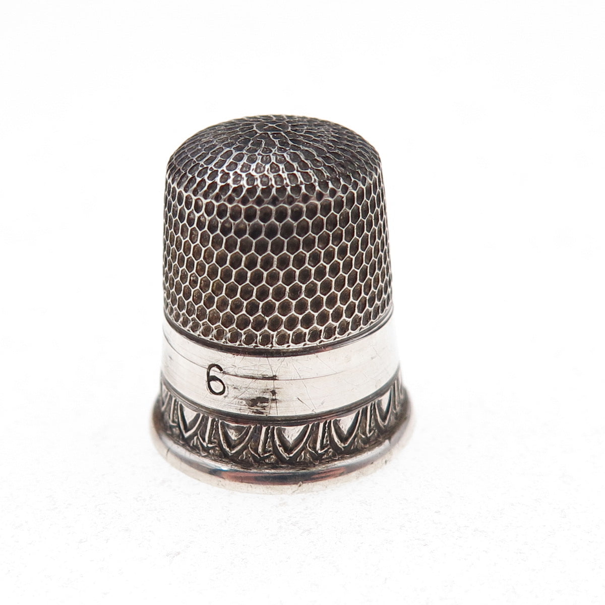 Simons Bros 925 Sterling Silver Antique Art Deco Sewing Thimble Size 6
