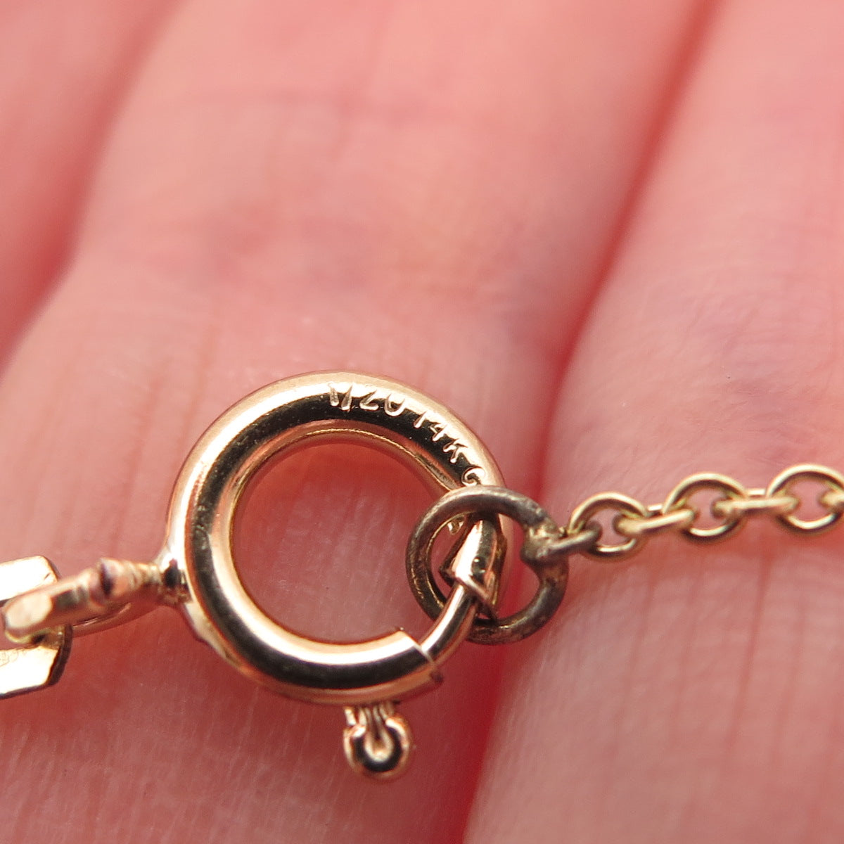 1/20 14K Gold Filled Vintage Germany Real Bohemian Garnet Chain Necklace 16"