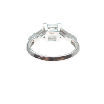925 Sterling Silver Princess & Triangle-Cut C Z Engagement Ring Size 7.25