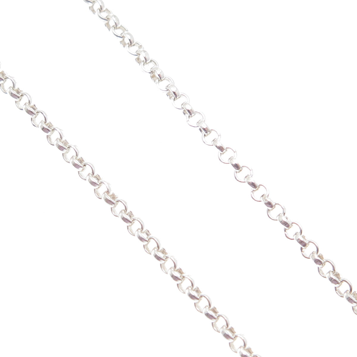 925 Sterling Silver Vintage Om Mantra Shatkona Rolo Chain Necklace 20"