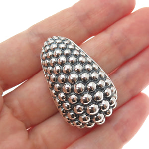MICHAEL DAWKINS 925 Sterling Silver Vintage Modernist Beaded Dome Slide Pendant