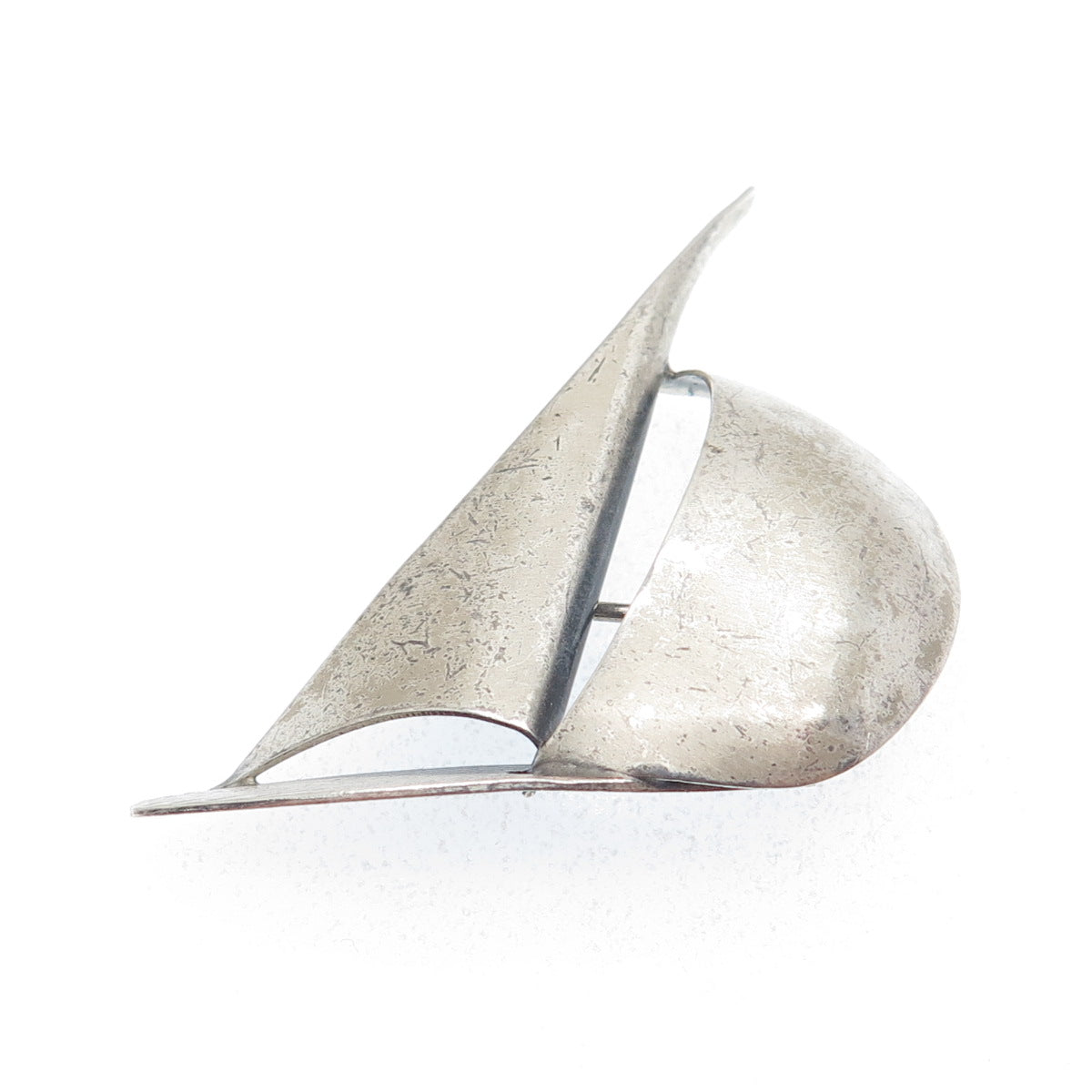 BEAU 925 Sterling Silver Antique Art Deco Sailboat Pin Brooch