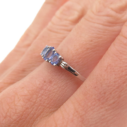 Chuck Clemency 925 Sterling Silver Real Oval-Cut Tanzanite Ring Size 8