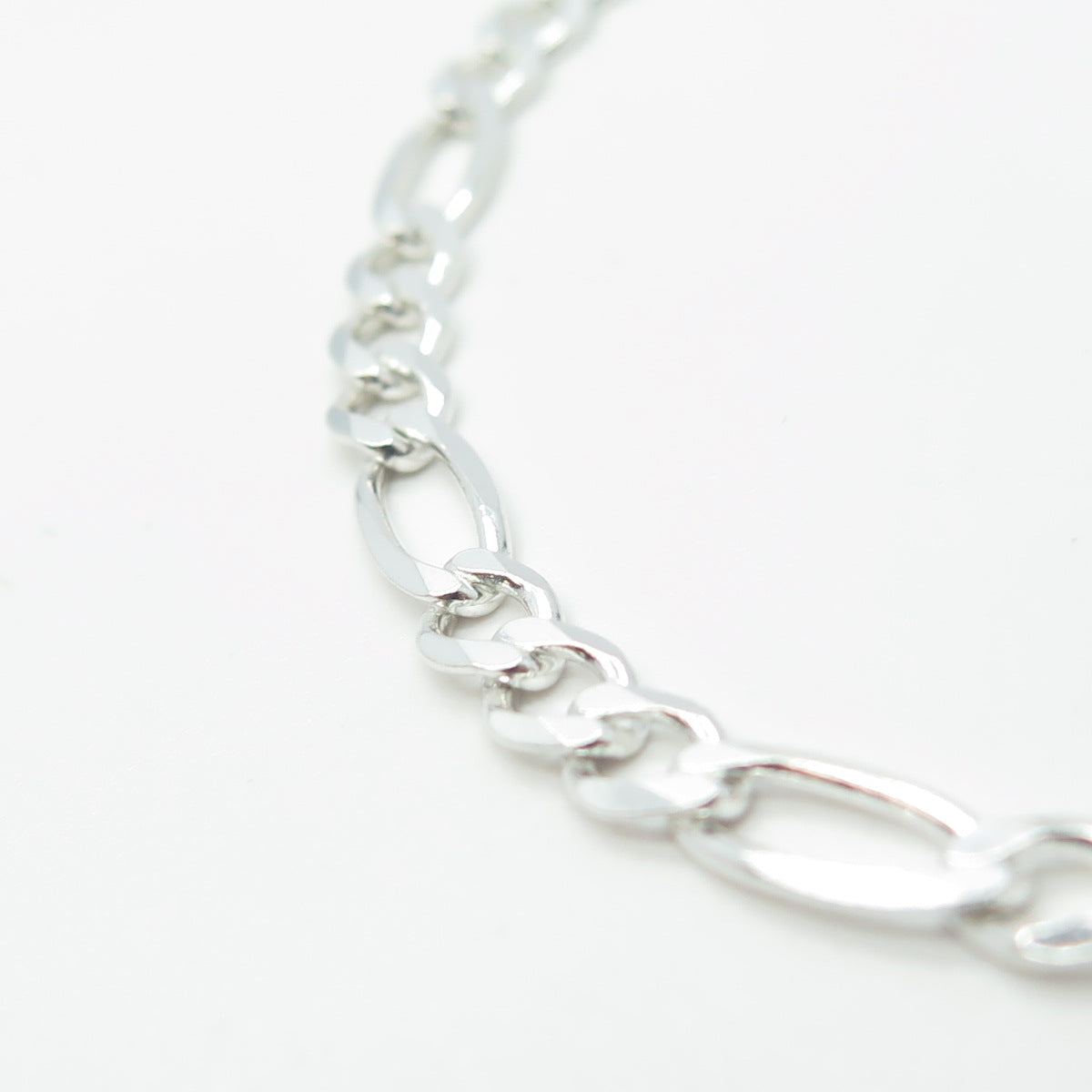 HAN 925 Sterling Silver Italy Figaro Link Bracelet 7.25"