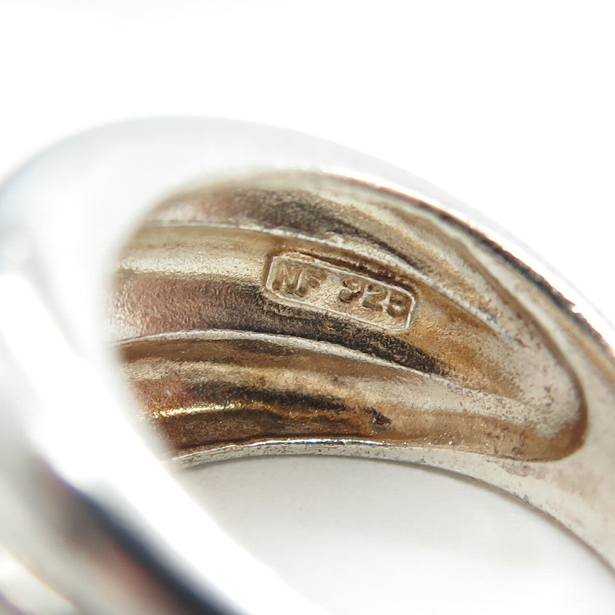 CHAPAL ZENRAY 925 Sterling Silver Vintage Modernist Ribbed Ring Size 6.75