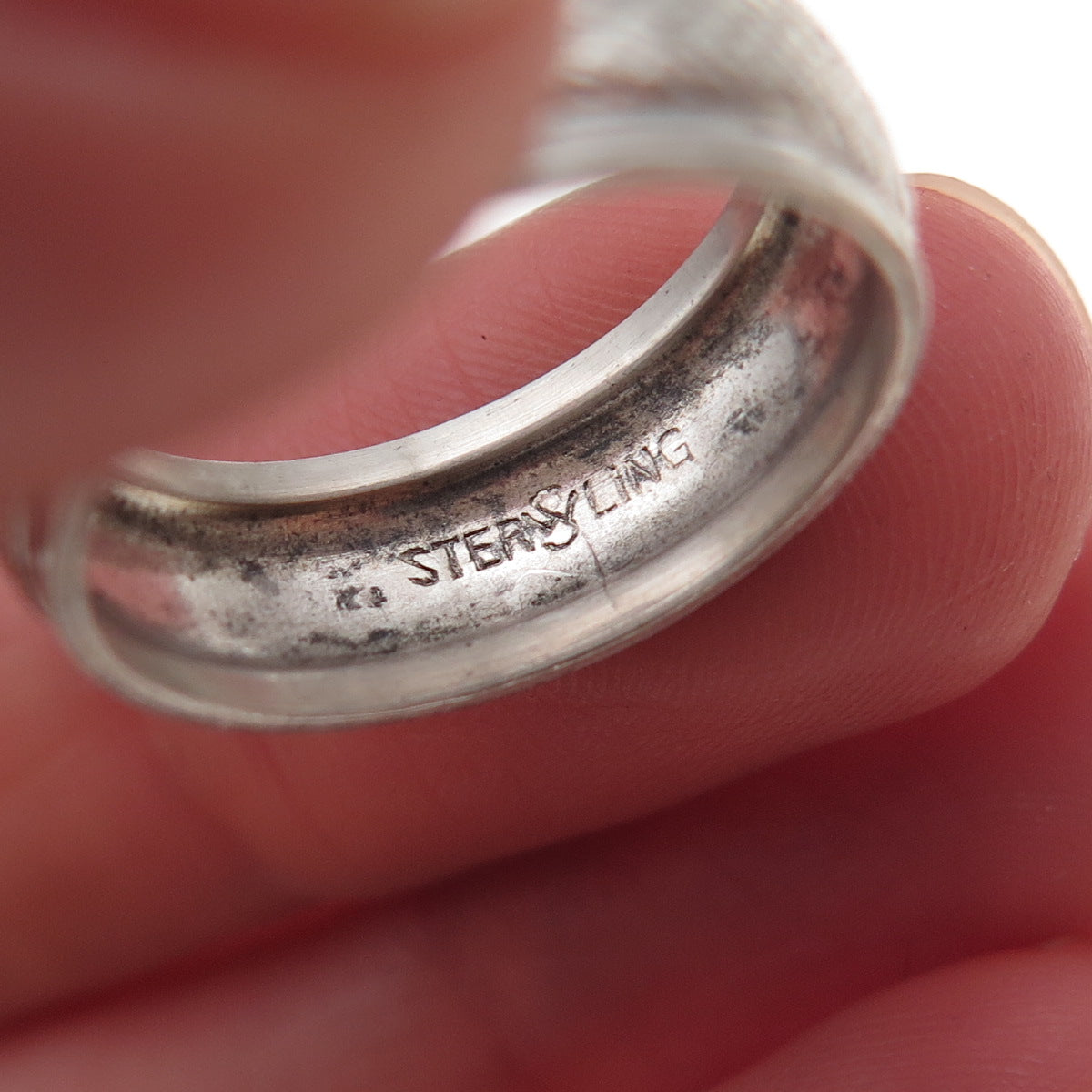 J.D. Schlang Co. 925 Sterling Silver Antique Art Deco Oxidized Band Ring Size 6