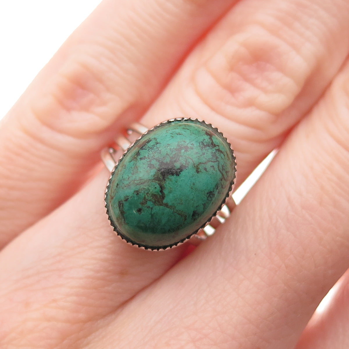 Old Pawn Sterling Silver Vintage Southwestern Royston Turquoise Ring Size 5.5