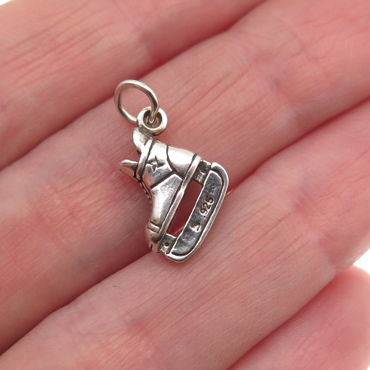 Sunwest 925 Sterling Silver Vintage 1985 Ice Skate Oxidized Mini Charm Pendant