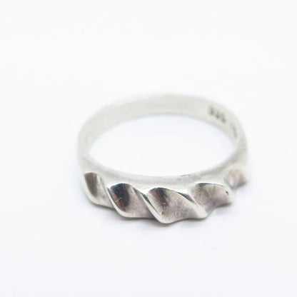 925 Sterling Silver Vintage Mexico Braided Ring Size 6