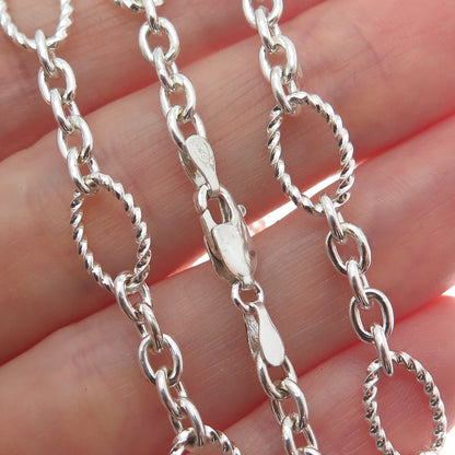 925 Sterling Silver Twisted Figaro Chain Necklace 18"