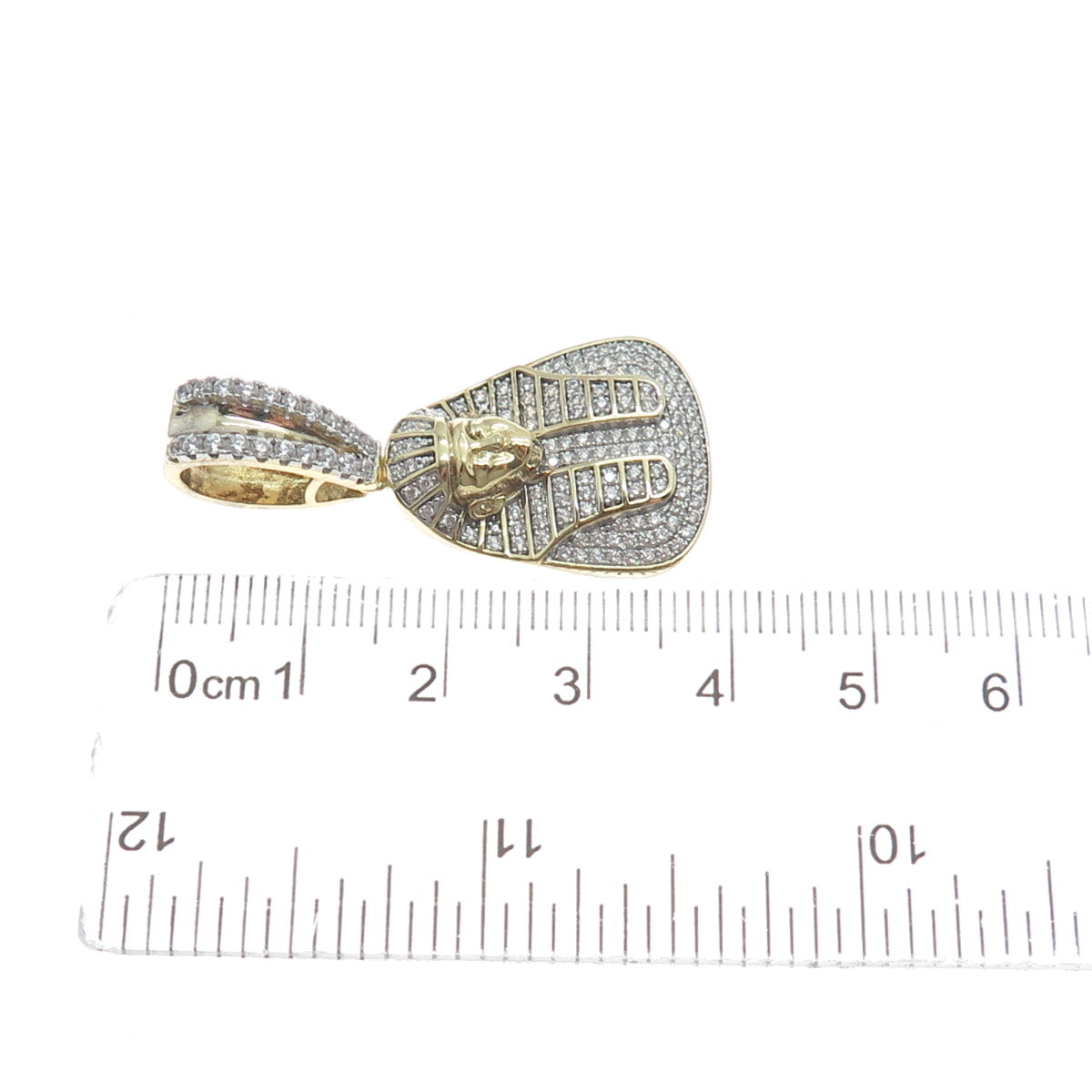DADWANI 925 Sterling Silver Gold Plated C Z Egyptian Pharaoh Sparkle Pendant