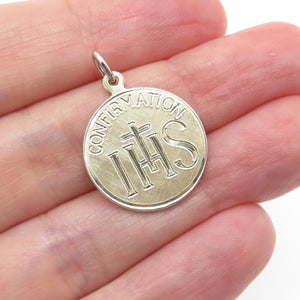 CREED 925 Sterling Silver 2-Tone Vintage Confirmation Minimalist Charm Pendant