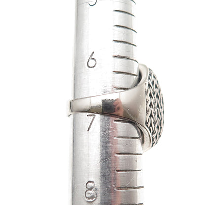 925 Sterling Silver Vintage Hammered Oxidized Ring Size 7