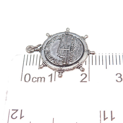 French & Franklin Sterling Silver Antique Atlantic City Convention Hall Pendant