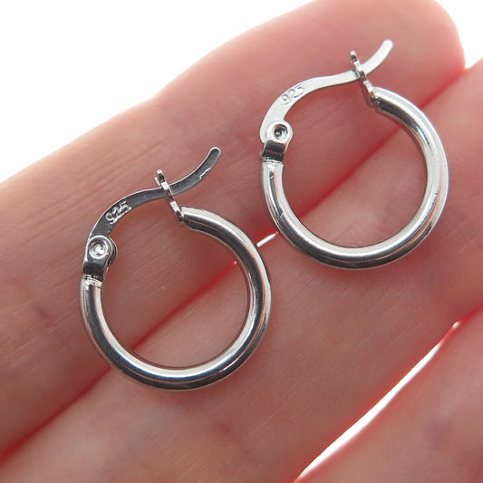 925 Sterling Silver Tube Hoop Earrings