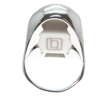 BLQ Basiq Jewelry 925 Sterling Silver Real Moonstone Statement Ring Size 7.75