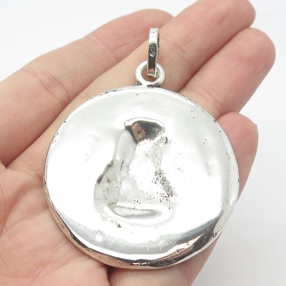 800 Silver Vintage Tribal Face Pendant