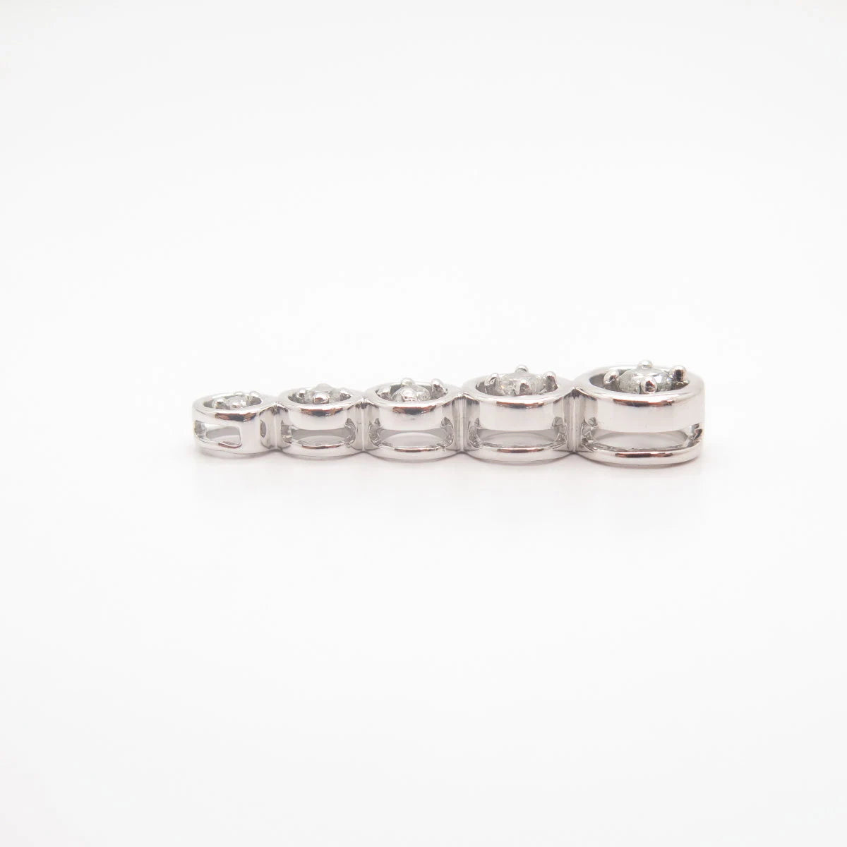 925 Sterling Silver Vintage C Z Wand Slide Pendant