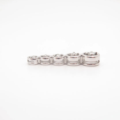925 Sterling Silver Vintage C Z Wand Slide Pendant